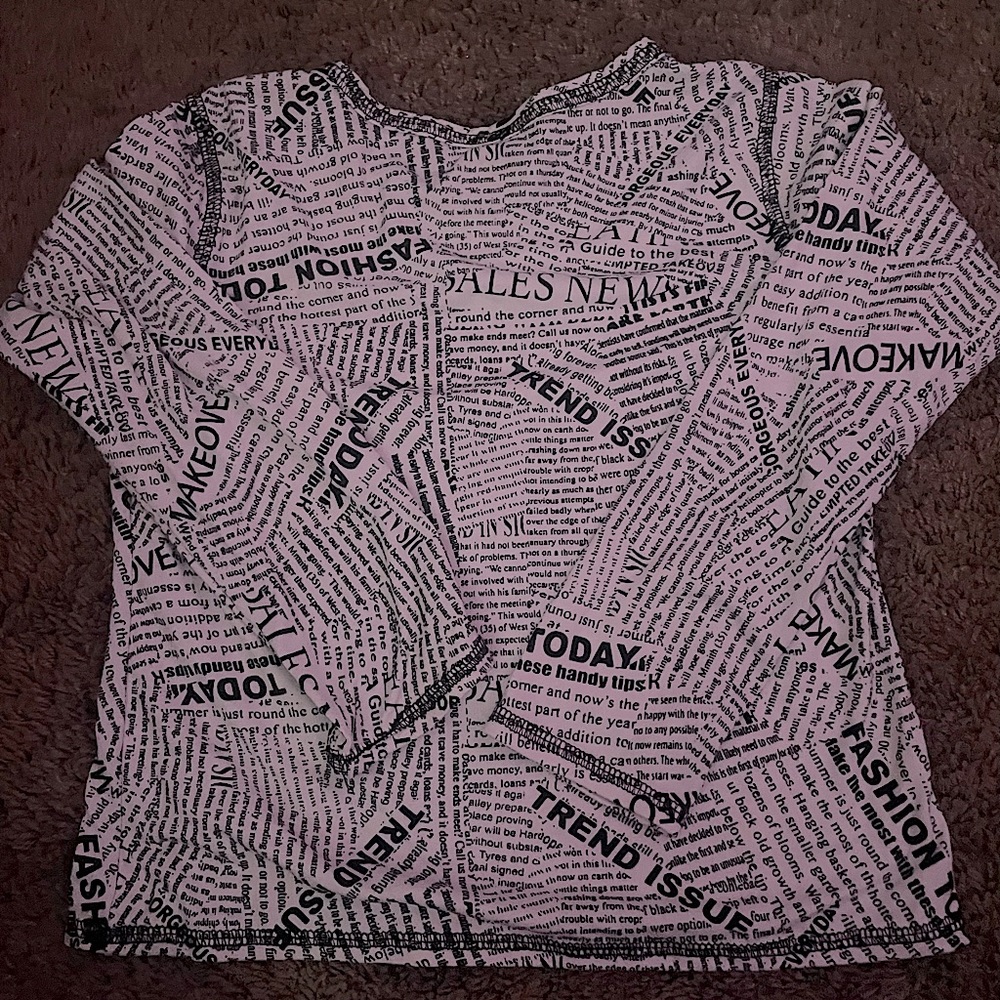 Long Sleeved NewsPaper Shirt